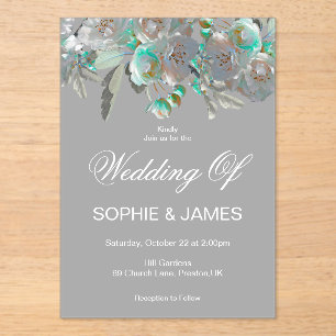 Blush Dusty Rose Boho Acrylic Wedding Invitations