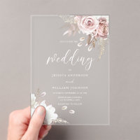 Blush & Dusty Rose Floral Wedding Frosted