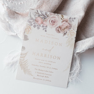 Blush & Dusty Rose Gold Floral Wreath Wedding