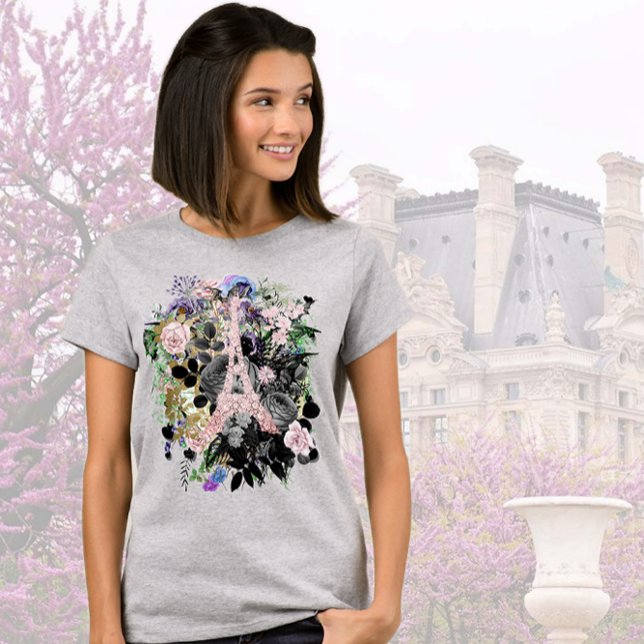 Blush Eiffel Tower Collage T-Shirt (Creator Uploaded)