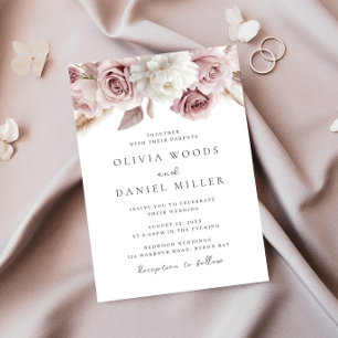 Blush Elegance: Gorgeous Floral Wedding Invitation