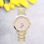 Blush Elegance Personalised Script Watch<br><div class="desc">Elevate your style with our Blush Elegance Personalised Script Watch—a timeless blend of sophistication and individuality. This exquisite timepiece showcases a graceful script font, featuring your first initial and full name, creating a bespoke accessory that reflects your unique charm. Crafted with precision and durability in mind, this watch is a...</div>