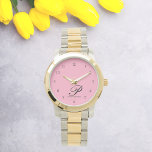 Blush Elegance Personalised Script Watch<br><div class="desc">Elevate your style with the Blush Elegance Personalised Script Watch—an embodiment of grace and individuality. This exquisite timepiece showcases a delicate script font, featuring your first initial and full name, ensuring a one-of-a-kind accessory. Meticulously crafted with premium materials, this watch is engineered for enduring elegance, promising years of timeless charm....</div>