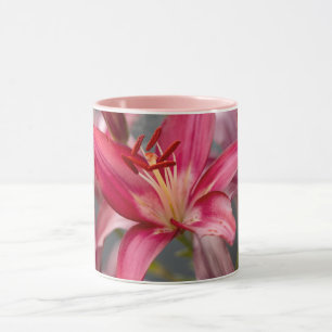 Blush Elegance: Pink Asiatic Lily Flower Photo Mug