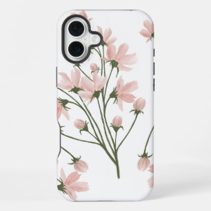 Blush elegant floral pattern iPhone 16 plus case