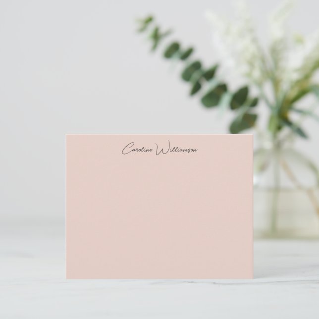 Blush Elegant Handwriting Personalised Stationery Card (Standing Front)