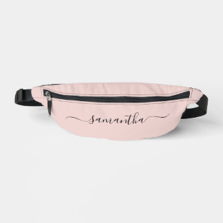 Blush Elegant Swash Signature Name Bum Bags
