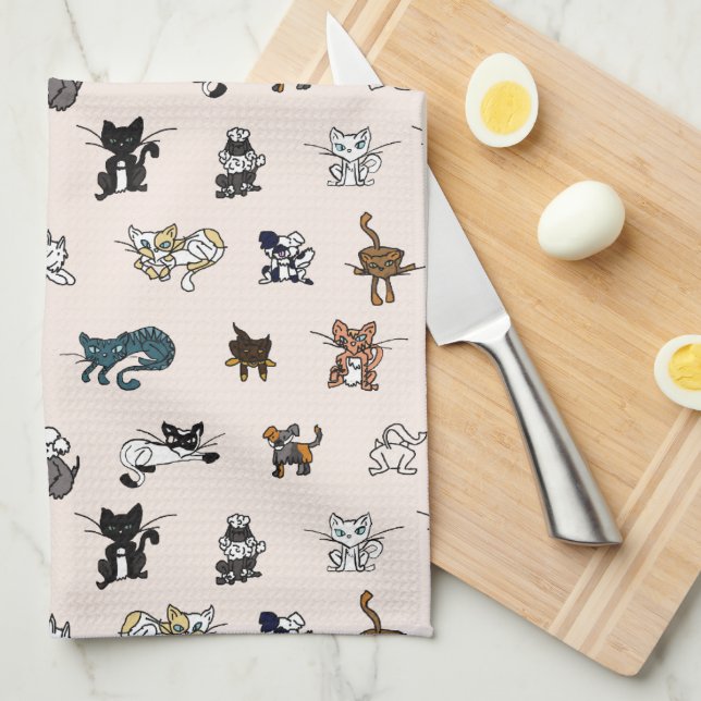 Blush Elemental pets Tea Towel (Quarter Fold)