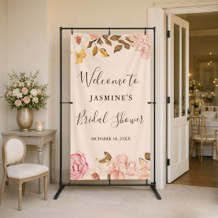 Blush English Roses Bridal Shower Banner