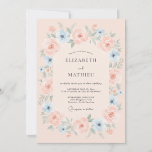 Blush Ethereal Floral Wedding Invitation