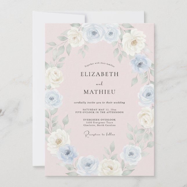 Blush Ethereal Springtime Wedding Invitation (Front)