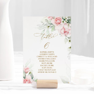 Blush & Eucalyptus Table Number 6 Seating Chart