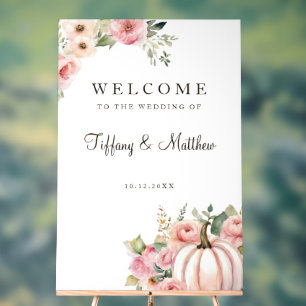 Blush Fall Wedding Welcome Acrylic Sign