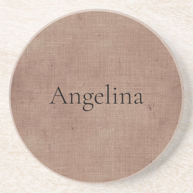 Blush Faux Linen (linen look)  Coaster (Front)