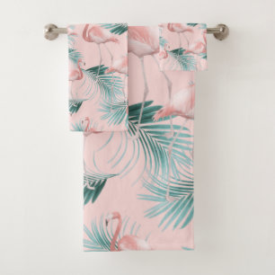 Blush Flamingo Palm Vibes #1 Bath Towel Set