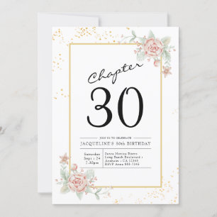 Blush Floral 30th Birthday Invitation
