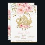 Blush Floral 50th Birthday High Tea Party ANY AGE Invitation<br><div class="desc">Personalize this gorgeous Pink Blush Floral Tea Birthday Party Invitation with your party details easily and quickly, simply press the customize it button to further re-arrange and format the style and placement of the text. Great for ANY AGE! A pretty co-ordinating floral backside of invitation included. (c) The Happy Cat...</div>