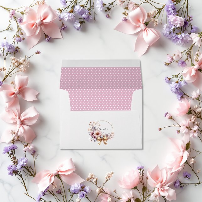 Blush Floral "A Fancy One" 1st Birthday Party Envelope (Blush Floral "A Fancy One" 1st Birthday Party Envelope)