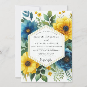 Blush Floral Autumn Romance Wedding Invitation