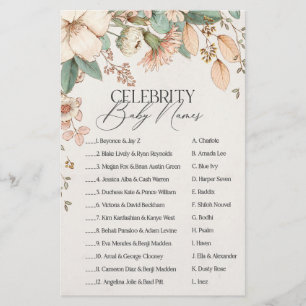 blush floral baby shower celebrity baby name game 