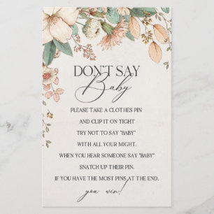blush floral baby shower dont say baby game 