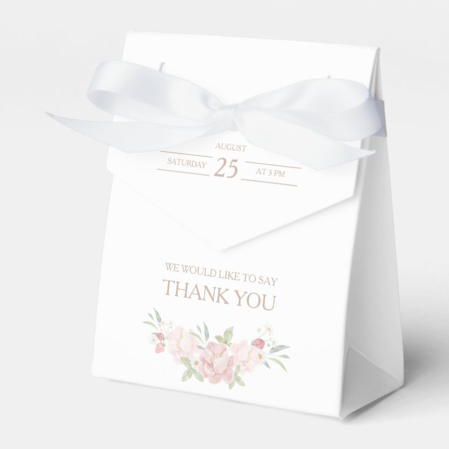 Blush Floral Baby Shower Favour Box (Front Side)