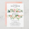 Blush Floral Baptism Invitation Card