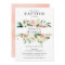 Blush Floral Baptism Invitation Card