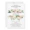 Blush Floral Baptism Invitation Card