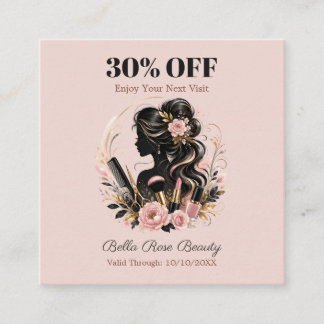 Blush Floral Beauty Custom Salon Discount Card