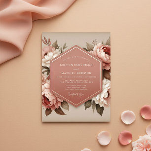 Blush Floral Bloom Wedding Invitation