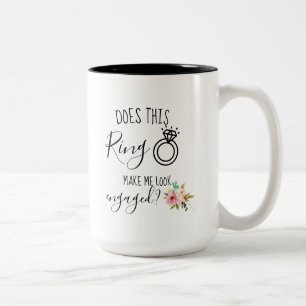 Blush Floral Blooms Future Bride Engagement Gift Two-Tone Coffee Mug