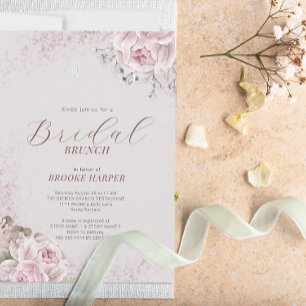 Blush Floral Bridal Brunch   Invitation