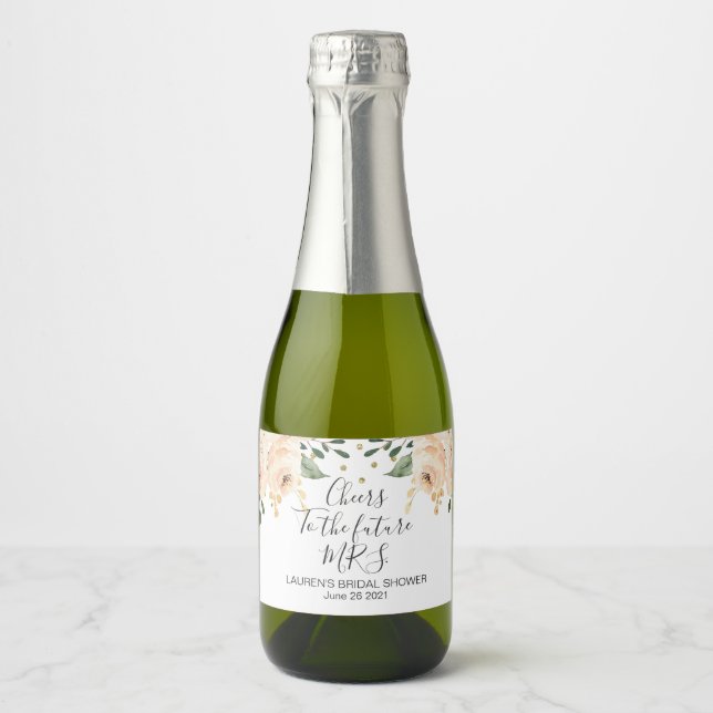 Blush Floral Bridal Food and Beverage Label Set (Front)