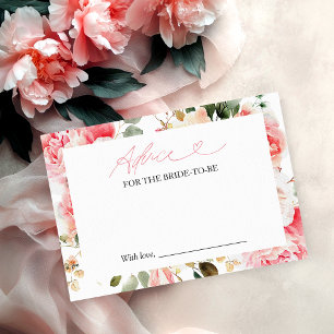 Blush Floral Bridal Shower Advice Card