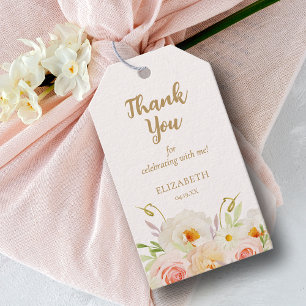 Blush Floral Bridal Shower Favour Gift Tags
