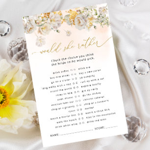 Blush Floral Bridal Shower Game