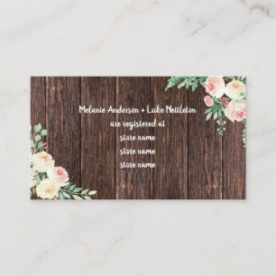 Blush Floral Bridal shower gift registry Enclosure Card