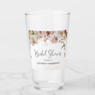 Blush Floral Bridal Shower Glass