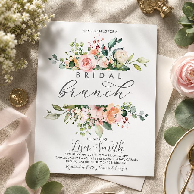 Blush Floral Bridal Shower Invitation (Creator Uploaded)