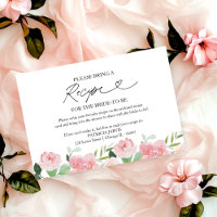 Blush Floral Bridal Shower Recipe Request