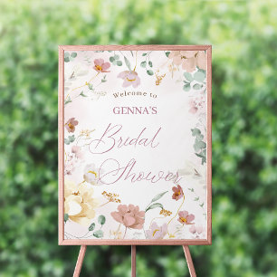 Blush Floral Bridal Shower Welcome Sign