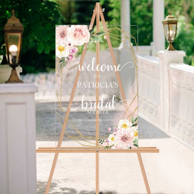 Blush Floral Bridal Shower Welcome Sign (Creator Uploaded)