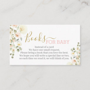 Blush Floral bring a book enclosure card