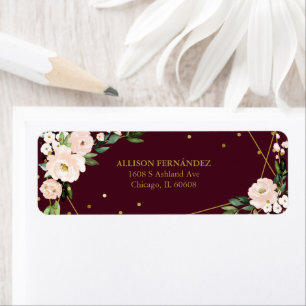 Blush Floral Burgundy Quinceanera