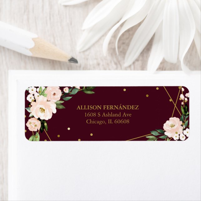 Blush Floral Burgundy Quinceanera (Insitu)