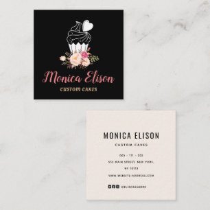 blush floral business card