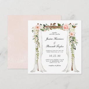 Blush Floral Canopy Wedding Invitation
