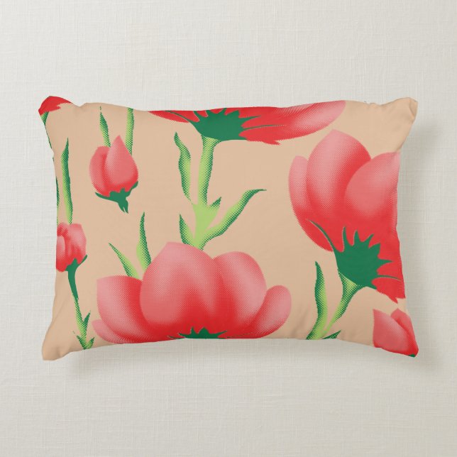 Blush Floral Cosy Throw Pillow (Front)