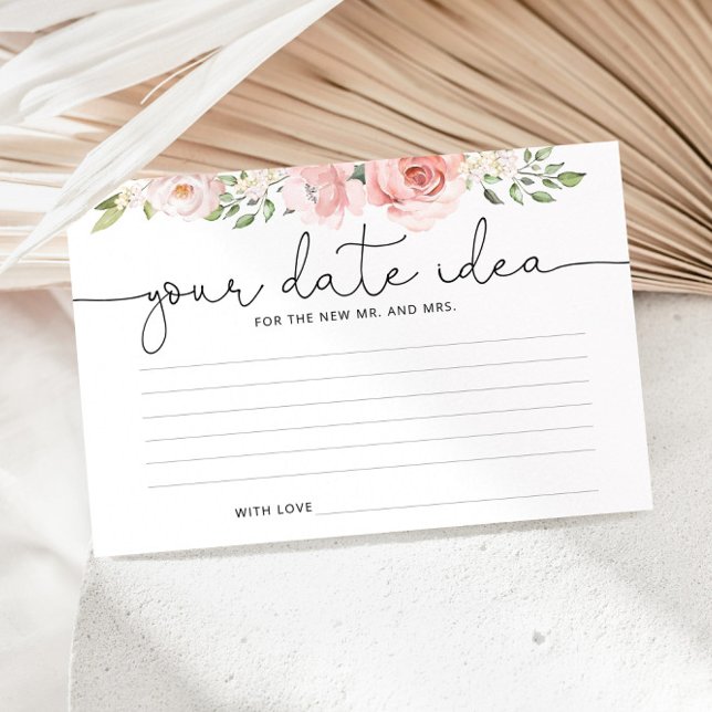 Blush floral  Date night ideas. Date jar Stationery (Creator Uploaded)